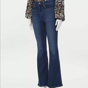 LOFT HIGH RISE FLARE JEANS IN LUXE MEDIUM WASH